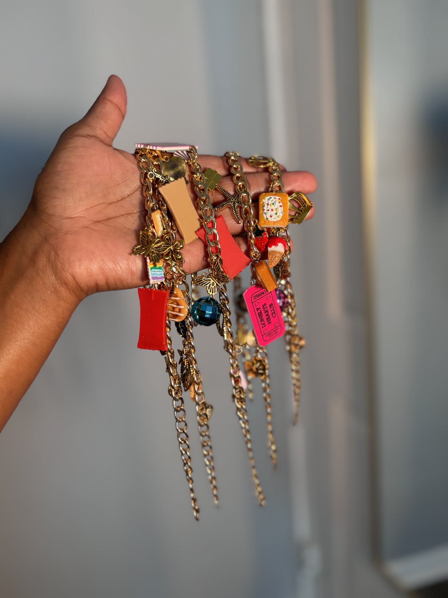 Gold charm necklace