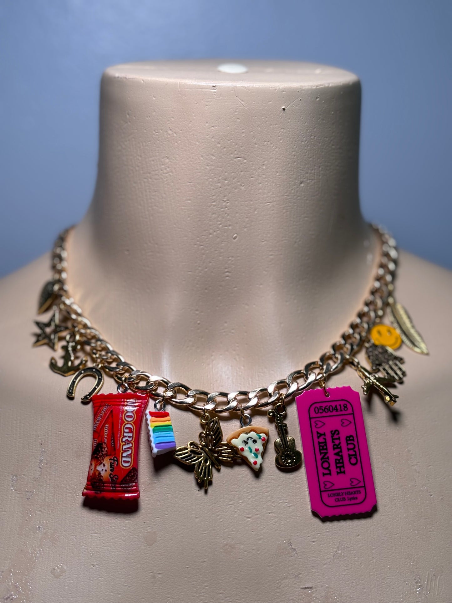 Gold charm necklace